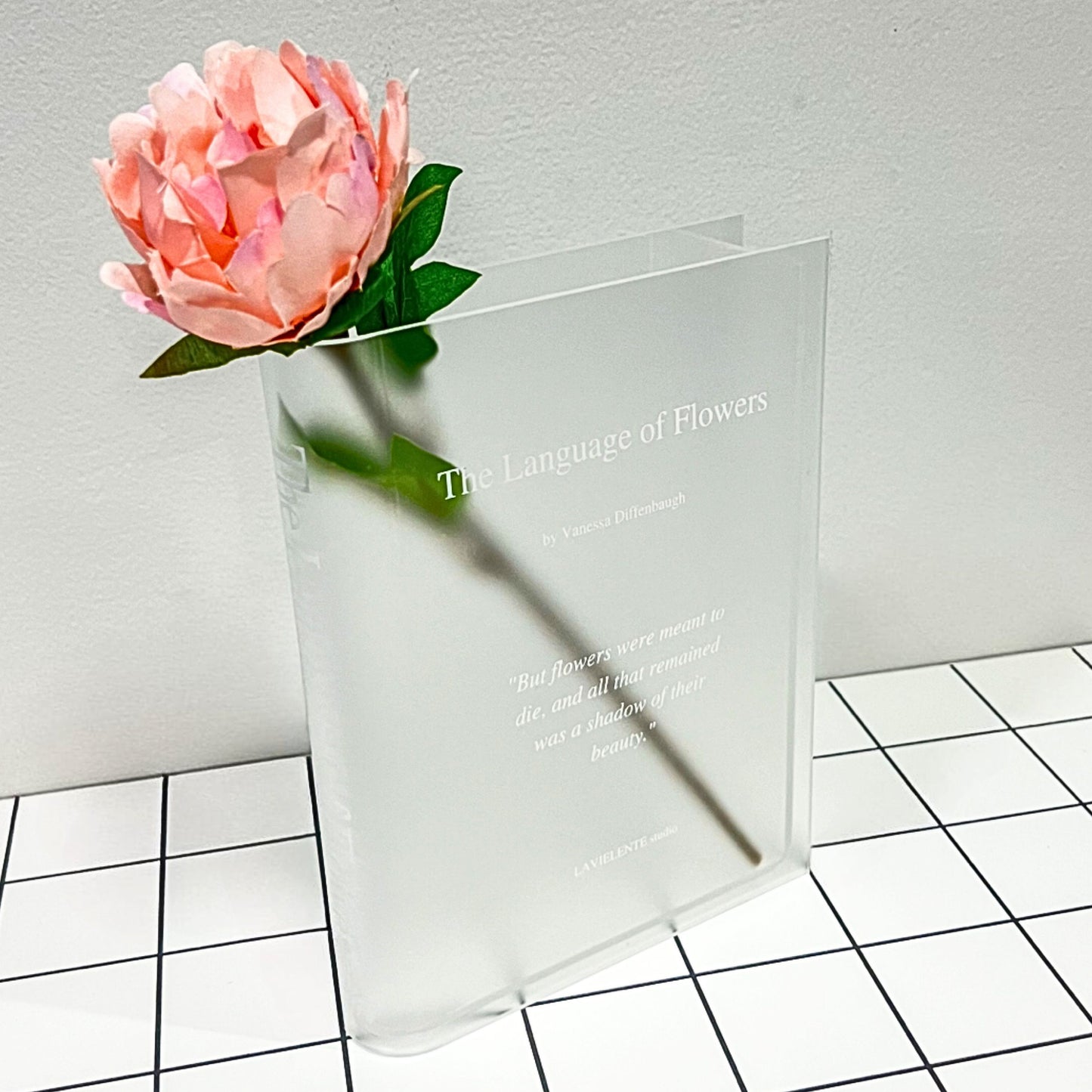 Acrylic Flower Book Vase Home Décor Book Themed Gifts for Reader, Book Lover and Flower Enthusiasts