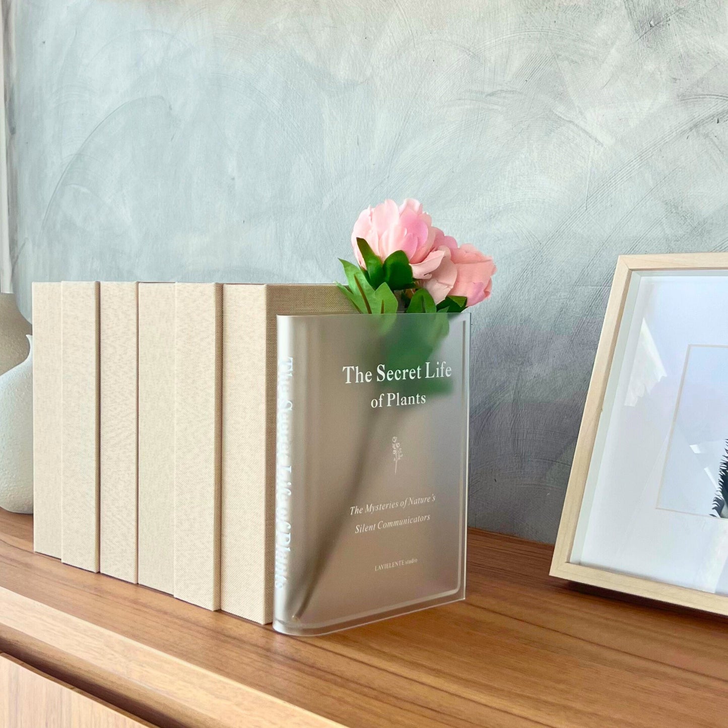 The Secret Life of Plants Acrylic Book Vase Unique Home Decor for Book and Flower Lovers Perfect Gift