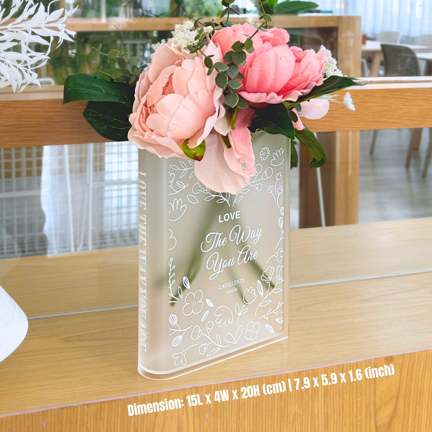 Blooming Acrylic Book Vase Home Decor Gifts for Book Lovers and Readers Bookish Gifts for Special Occasions, Birthdays, and Housewarmings