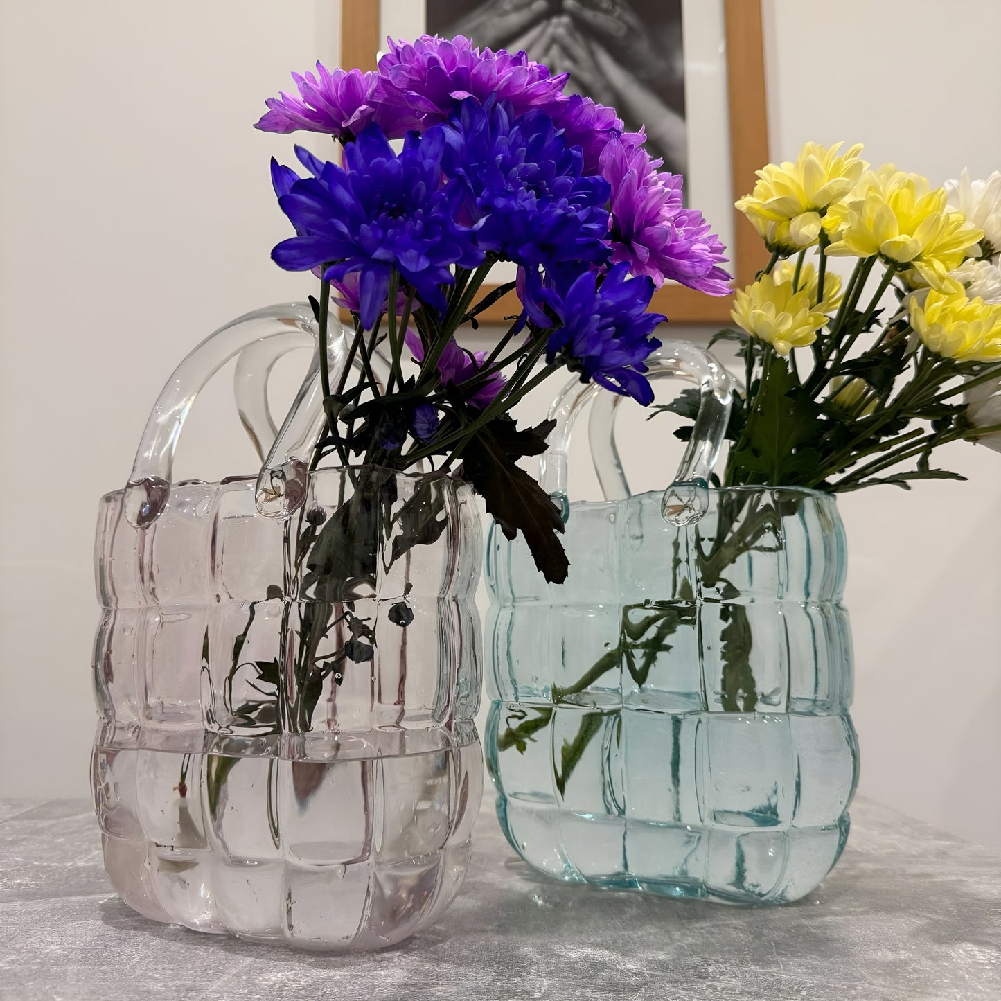 Transparent Bag Decorative Glassvase, Nordic Decor Home Decorer Glass Vase Hydroponic System Flower Arrangement Decorated Vases