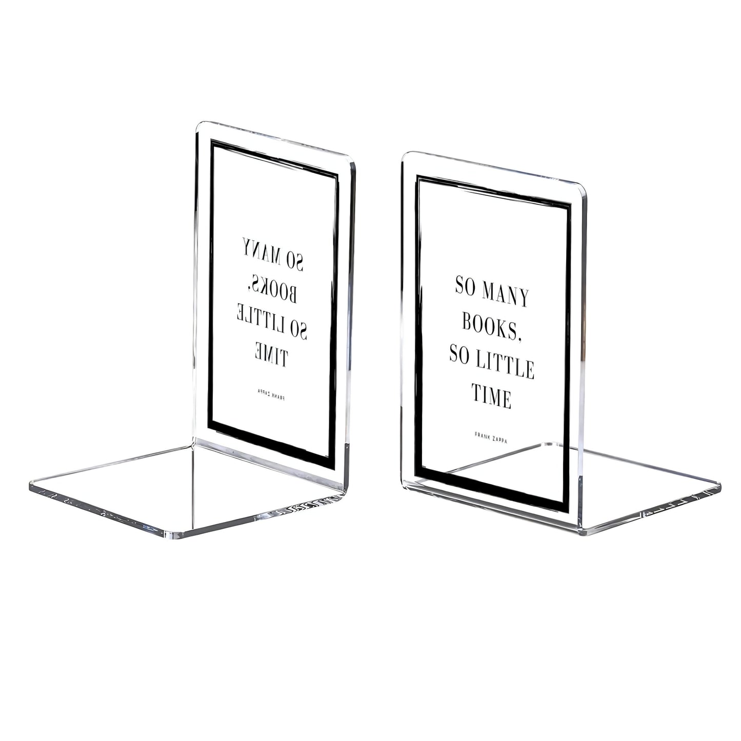 Stylish Acrylic Bookend with Inspirational Quotes Book Holder Perfect for Home and Office Designed for Book Lovers and Readers by LaVieLente