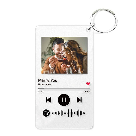 Custom Spotify Keychain with Picture,Custom Scannable Spotify Music Song Code Keychain