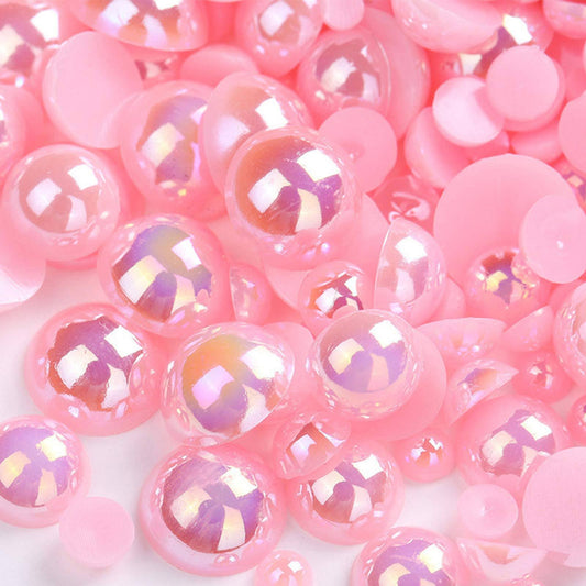 Dowarm 1000 Pieces Flatback Half Pearls Flat Backed Round Half Pearls Beads for crafts