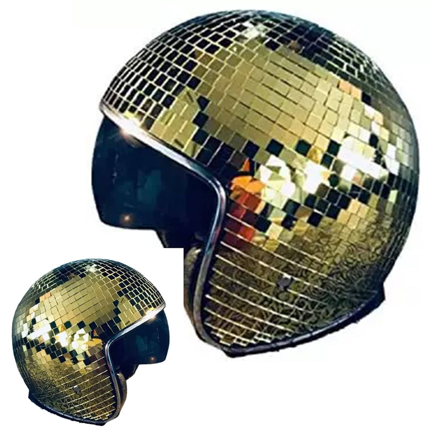 YIZUPTC Disco Ball Helmet Party Decoration Glitter Glass Cap With Retractable Visor Cowboy Hat Novelty Favor Supplies Home Art